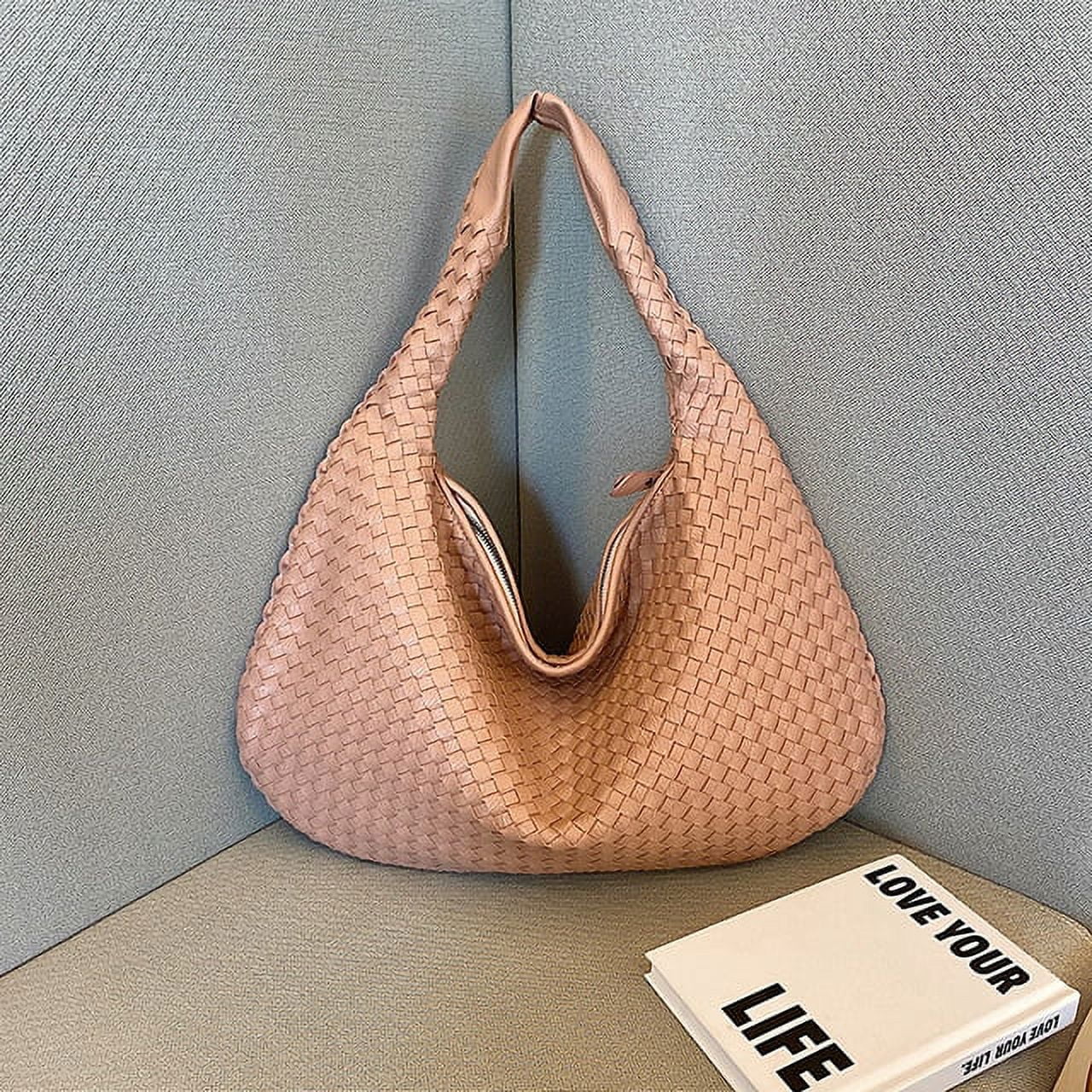 Woven Leather Bag Handbag High Quality Black Gray Blue Pink Brown Shoulder Tote Bag for Women